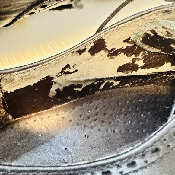 Cole Haan Shoes Men 9 Black Leather Wingtip Brogue Oxford Slip On Lace Up Dress - Picture 11 of 13